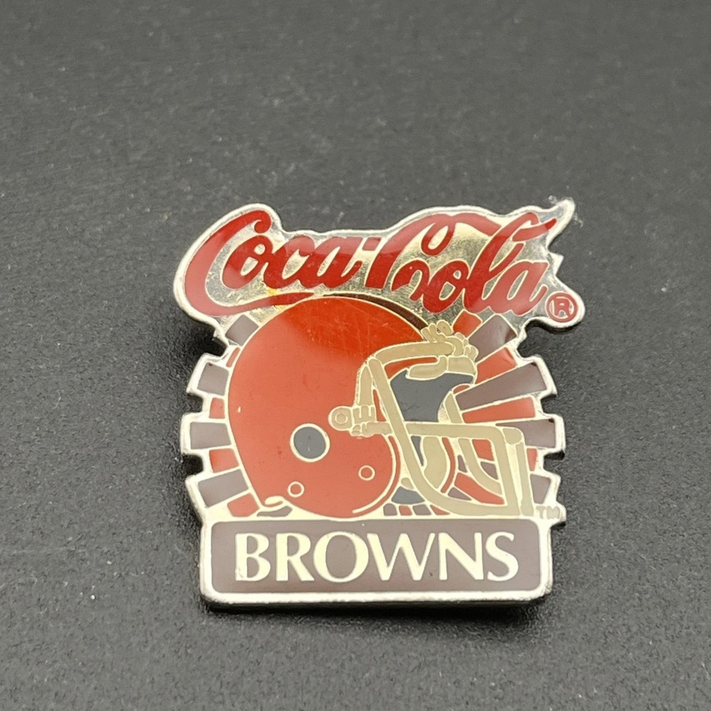 Vintage Coca-Cola Coke Cleveland Browns Helmet NFL Football Lapel Hat Pin